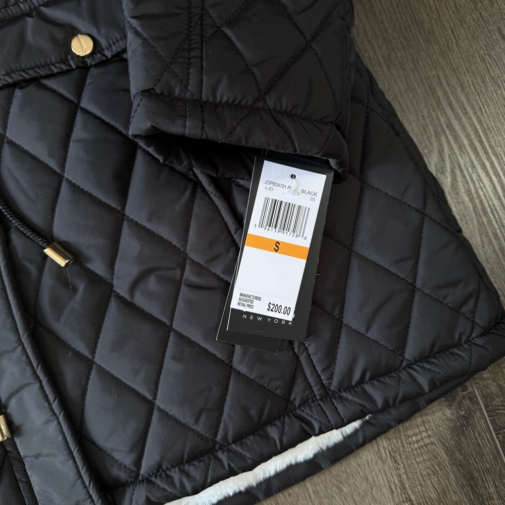 Jones NY Diamond-Quilted Jacket Anorak with Fur Lining NWT (200) - Picture 3 of 6